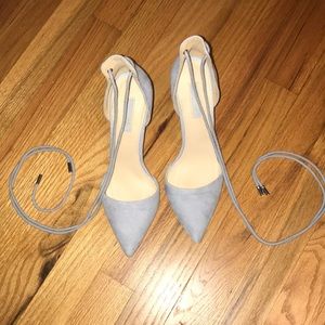 Baby Blue cross tie heels